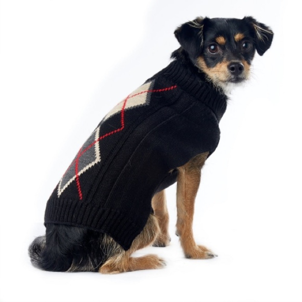 Wag-A-Tude Navy Cable Argyle Sweater - EUC 🐶🐾